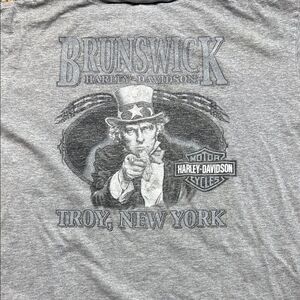 Y2K Harley Davidson Eagle Tshirt Gray XL Troy NY Brunswick